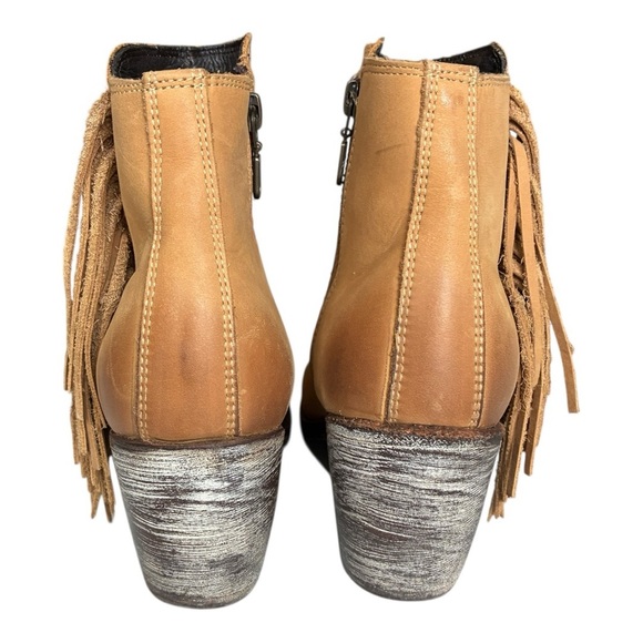 Caborca Leather Boots Fringed Tassel Ankle Side Zip 7 - Picture 14 of 15